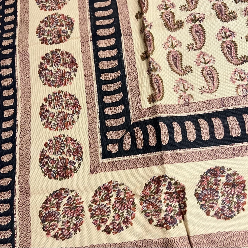 Pottery Barn Tan and Black Patterned Pillow Cover 24x24 Accent Pillow Sham/Cover - Picture 2 of 7